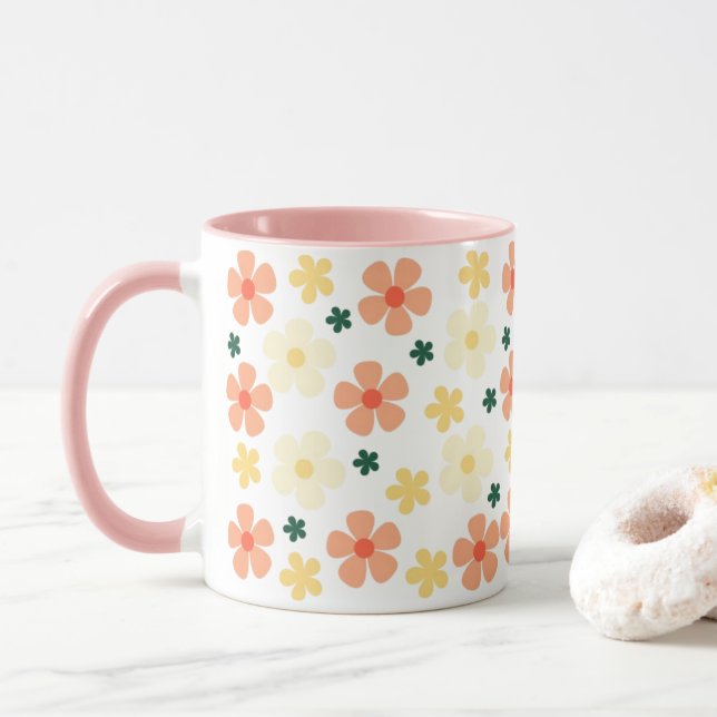 Taza Blossom Beauty Floral Coffee Mug - Sip en eleganci (Con donut)