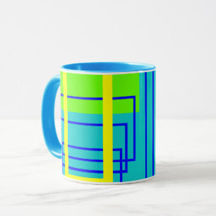Taza Blue Abstract Art Line Art Mug Cup