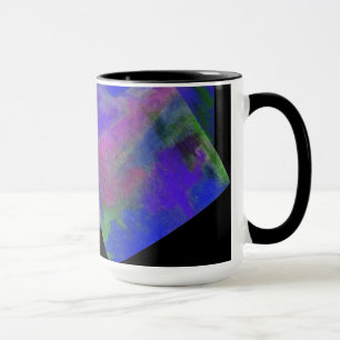 Taza Blue Abstract Design Monogram Mug