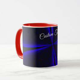 Taza Blue Accent Clover Leaf Geometric Coffee Mug