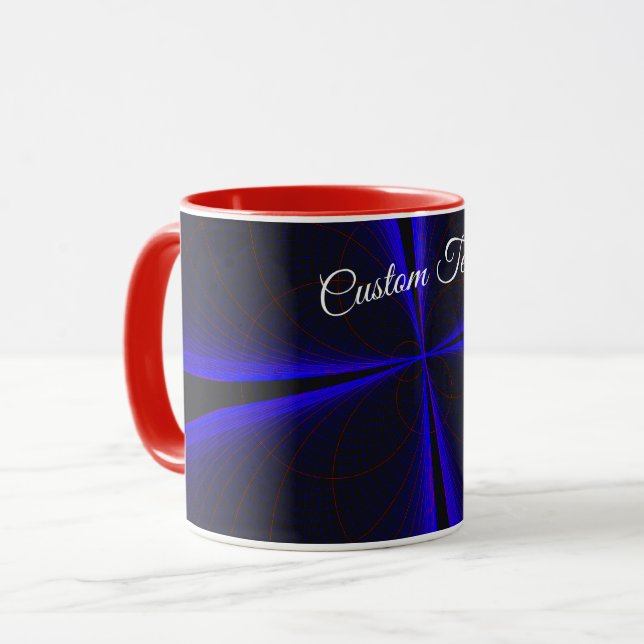 Taza Blue Accent Clover Leaf Geometric Coffee Mug (Anverso izquierdo)