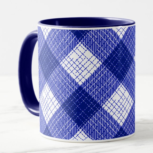 Taza Blue and White Bold Checkered Plaid Design  (Subido por el creador)