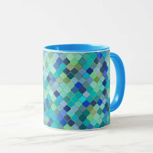 Taza Blue Aqua Moroccan Mosaic Pattern (Anverso derecho)