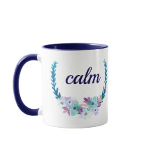 Blue Bouquet Calm Café Morning Mug