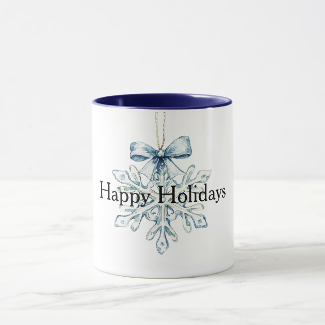 Taza Blue Bow Snowflake Christmas  (Centro)
