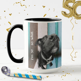 Taza Blue Brown Gracioso 50° Perro cerrar