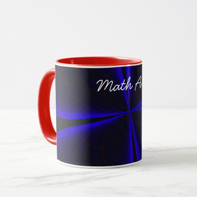 Taza Blue Clover Leaf Geometric Math Art Coffee Mug (Anverso izquierdo)