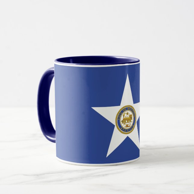 Taza Blue Combo Mug con bandera de Houston (Anverso izquierdo)