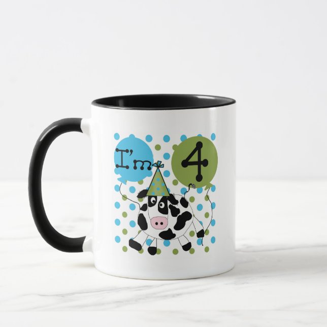 Taza Blue Cow camisetas de cumpleaños y regalos (Izquierda)