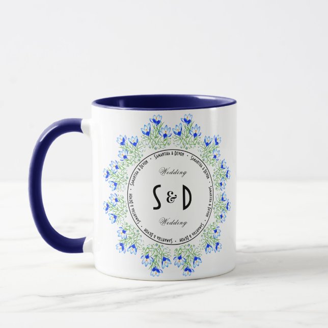 Taza Blue Crocus Boda Combo Mug (Izquierda)