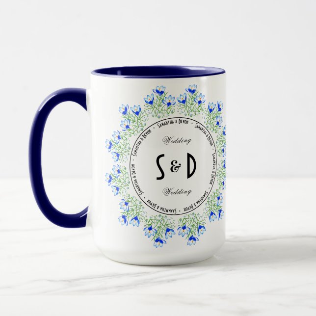 Taza Blue Crocus Large Boda Combo Mug (Izquierda)