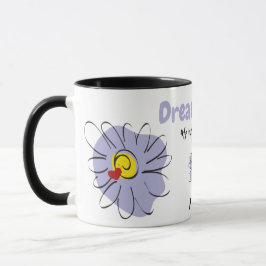 Taza Blue Daisy, Dream Lover, Valentine Gift Mug