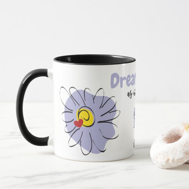 Taza Blue Daisy, Dream Lover, Valentine Gift Mug (Con donut)