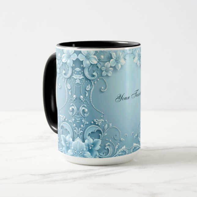 Taza Blue Decorative Floral Mug (Anverso izquierdo)