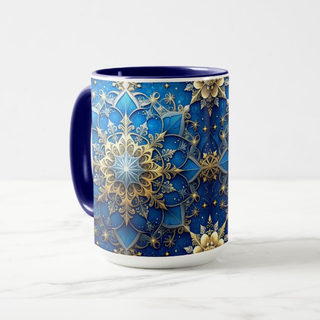 Taza Blue Decorative Holiday Mug (Anverso izquierdo)