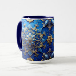 Taza Blue Decorative Holiday Mug