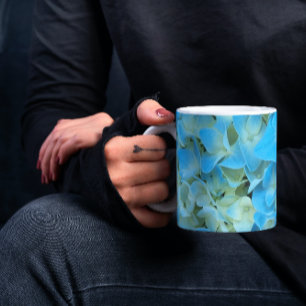 Taza Blue French Hydrangea Floral