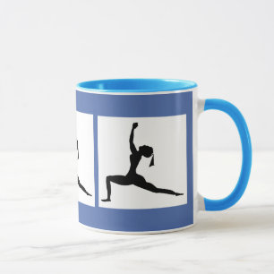 Taza Blue 'Fun Yoga Designs' Combo Coffee Mug/ Cup