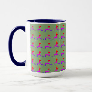 Taza Blue 'Fun Yoga Designs' Combo Coffee Mug/ Cup