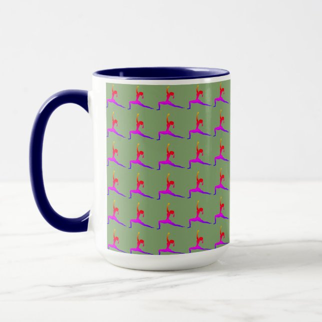 Taza Blue 'Fun Yoga Designs' Combo Coffee Mug/ Cup (Izquierda)