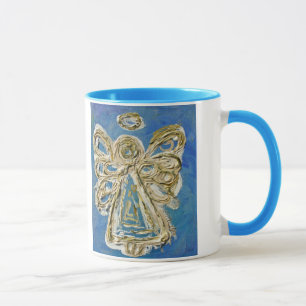 Taza Blue Guardian Angel Holiday Mug or Cup
