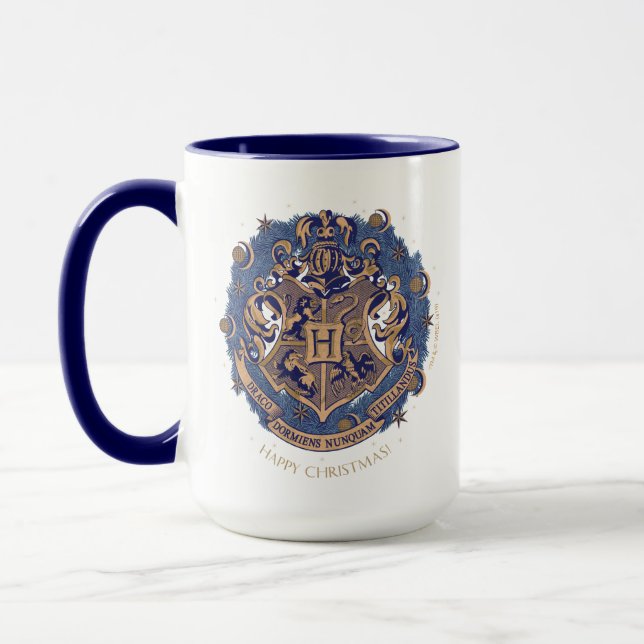 Taza Blue HOGWARTS™ Wreath Escudo de vacaciones (Izquierda)