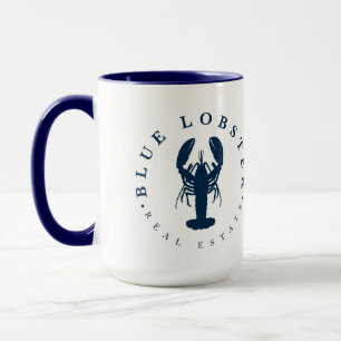 Taza Blue Lobster Real Estate Maine 15oz Big Mug