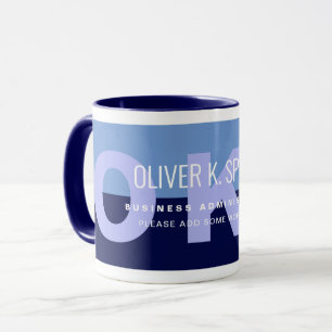 Taza Blue Modern Profession Coffee Mug con nombre