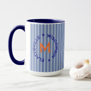 Taza Blue Orange P-Vegas Platteville Wisconsin