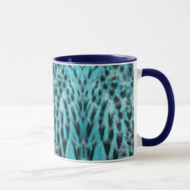 Taza Blue plumage - cool feather design (Derecha)