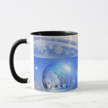 Blue Pristine Snowflakes Mug for Dad