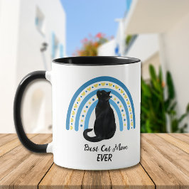 Taza Blue Rainbow Best Black Cat Mom