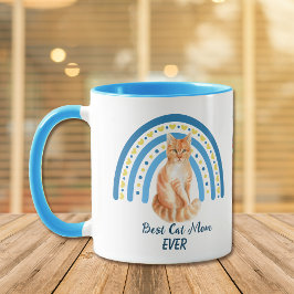 Taza Blue Rainbow Mejor Ginger Cat Mom Mug