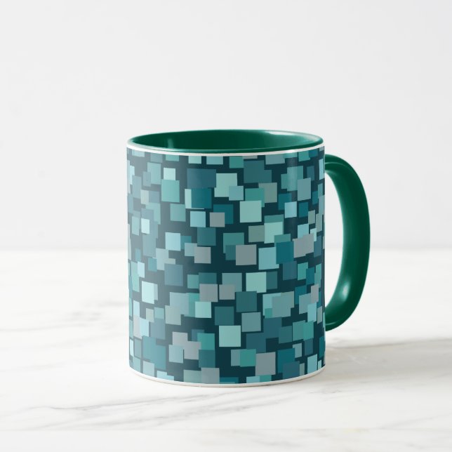 Taza Blue Retro Squares Mug (Anverso derecho)