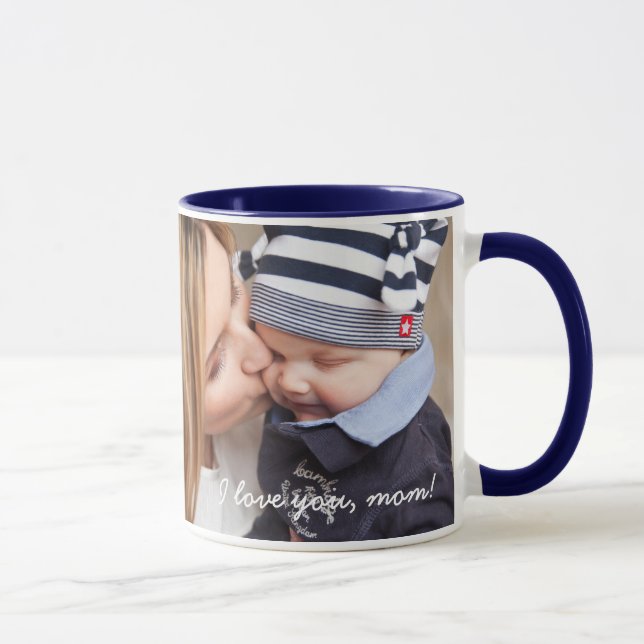Taza Blue Ringer Mug Añadir Foto Y Texto (Derecha)