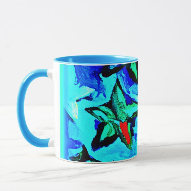 Taza Blue Starry Night Sky. ¡Hazte con una en Zazzle (Izquierda)