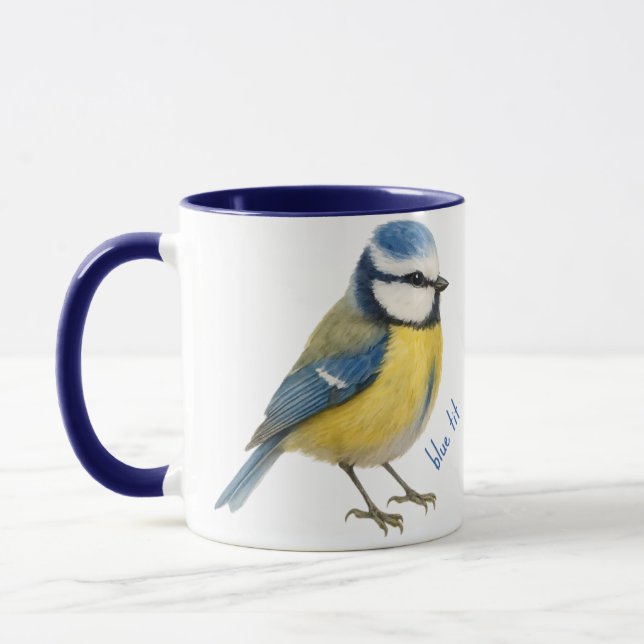 Taza Blue Tit Bird Mug Nature Lover Gift (Izquierda)