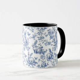 Taza Blue Toile De Jouy Easter Bunny