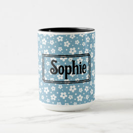 Taza Blue White Daisies Mug