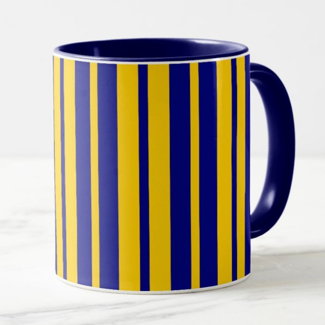 Taza Blue Yellow Stylish Stripes Pattern Design  (Subido por el creador)