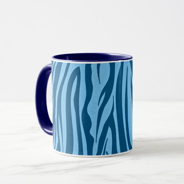 Taza Blue Zebra Stripes (Anverso izquierdo)