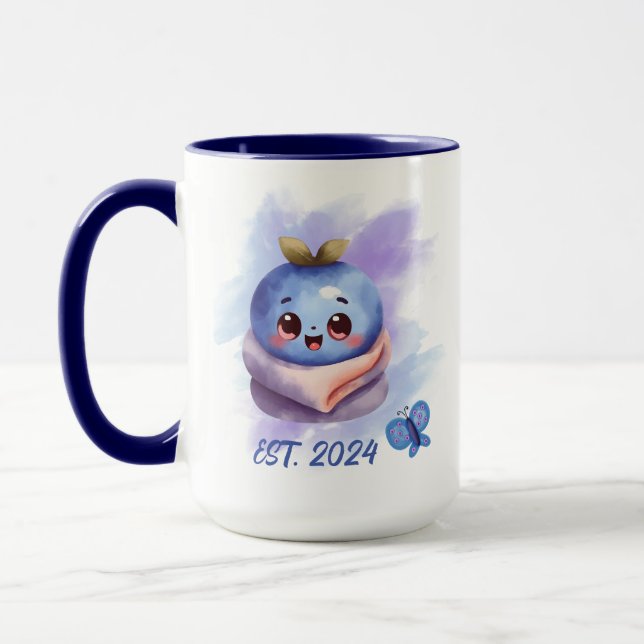 Taza Blueberry Gnome Baby Shower Uncle (Izquierda)