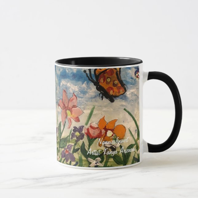 Taza Blues de primavera y arte infantil Naranja (Derecha)