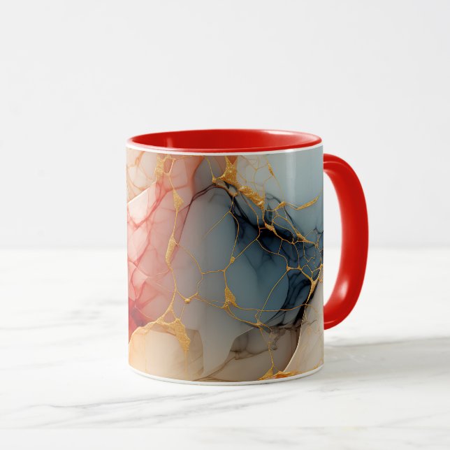 Taza Blush & Ivory Marble with Golden Veins (Anverso derecho)