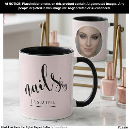 Taza Blush Rosa Foto Estilista de Uñas Elegante Café