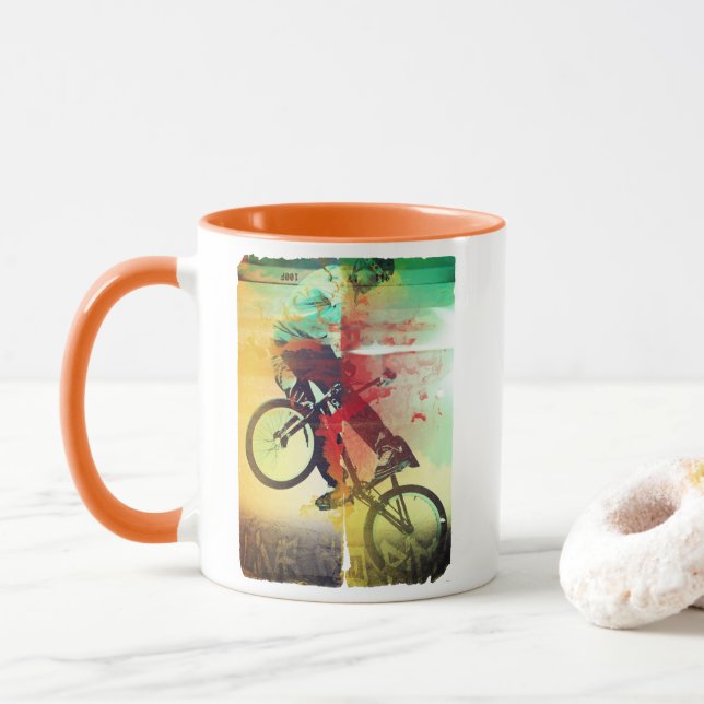 Taza BMX Trick Bicycle Rider (Con donut)