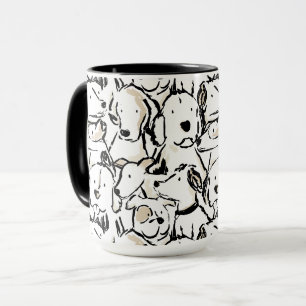Taza Boceto de mascota de perro lindo - Cachorro en bla
