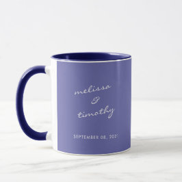 Taza Boda azul simple Minimalista Periwinkle