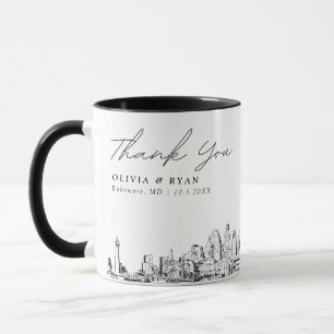 Taza Boda Baltimore Personalizado mínimo Café Mug
