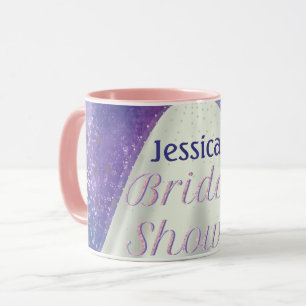 Taza Boda Bridal Shower Gown Purple & Rosa Gold Glam